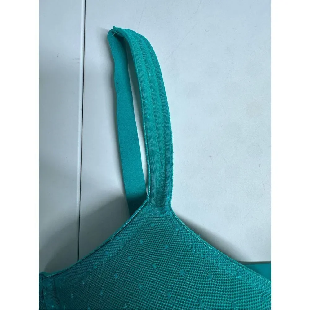 SOMA Vanishing Back FULL COVERAGE Lace front-close GREEN Ivy Size 38 DDD